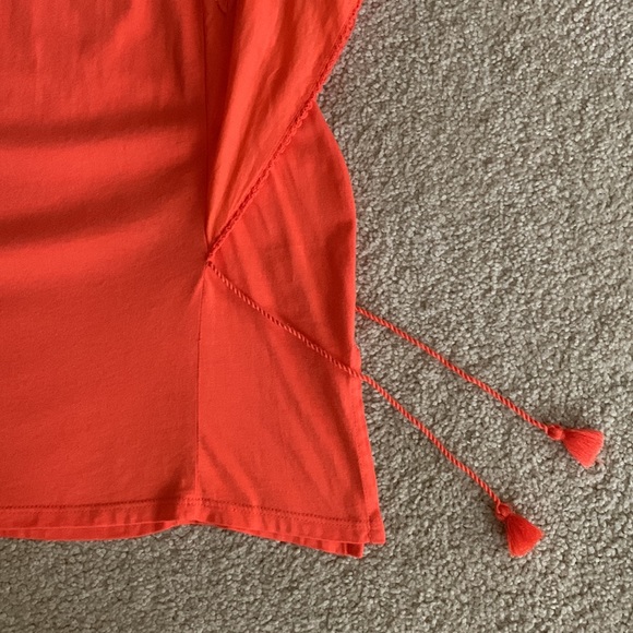 A.N.A Beautiful Coral/Peach Summer Top With Adjustable Side Tassels Size XL - Picture 10 of 14